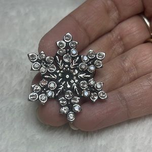 Crystal Pave Snowflake Pin